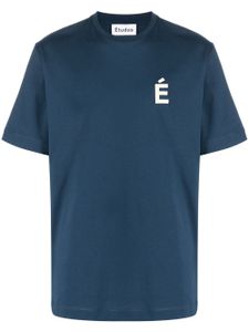 Etudes t-shirt en coton biologique à logo imprimé - Bleu