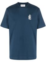 Etudes t-shirt en coton biologique à logo imprimé - Bleu