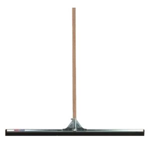 Vloertrekker/douchetrekker voor water metaal/hard rubber 100 cm met houten steel 140 cm