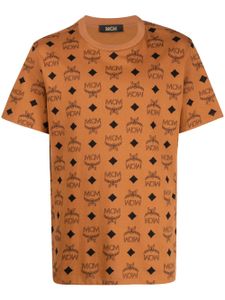 MCM t-shirt en coton à motif monogrammé - Marron