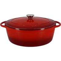 Braadpan - MENASTYL - 6020102 - Ovaal - Geëmailleerd gietijzer - Rood - 6,5 liter