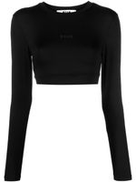 MSGM haut crop à logo imprimé] - Noir