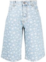 ERL short en jean à motif en jacquard - Bleu