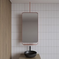 Spiegel Gliss Astra 100x50 Cm Koper Met Planchet En Plafondbevestiging