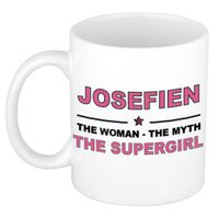 Josefien The woman, The myth the supergirl cadeau koffie mok / thee beker 300 ml - thumbnail