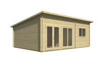 Blokhut - Tuinhuis Moderna | 44 mm | groen geïmpregneerd