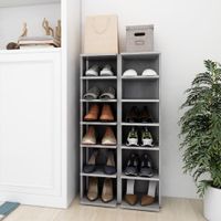 VidaXL Schoenenkasten 2 st 27,5x27x102 cm betongrijs