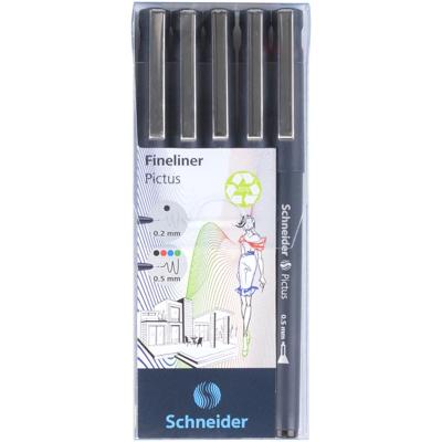 Fineliner Schneider Pictus assorti etui à 5 stuks