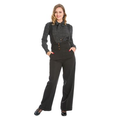 Banned Her Favourite High Waist Suspender Trousers Black -2XL Banned Her Favourite High Waist Suspender Trousers Black -2XL