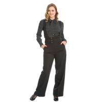 Banned Her Favourite High Waist Suspender Trousers Black -2XL