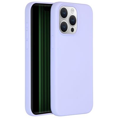 AccezzLiquid Silicone Backcover iPhone 15 Pro Max Telefoonhoesje Paars