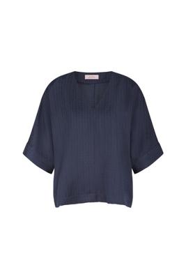Madison mono jacquard top - dark blue - 13219