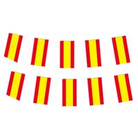 2x Papieren vlaggenlijn Spanje landen decoratie   -