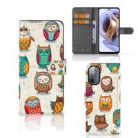 Motorola Moto G31 | G41 | Telefoonhoesje | Met pasjeshouder | Vrolijke Uilen