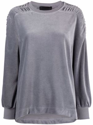 Alberta Ferretti sweat en velours - Gris
