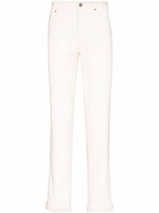 Brunello Cucinelli pantalon droit en velours côtelé - Blanc