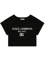 Dolce & Gabbana Kids t-shirt en coton à logo imprimé - Noir