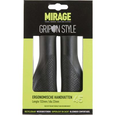 Handvatpaar Mirage Grips in style #45 - 132/132 mm met lockring - zwart