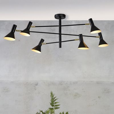 its about RoMi Plafondlamp 'Izmir' 6-lamps, kleur Zwart