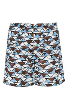 Prada short de bain à imprimé géométrique - Bleu