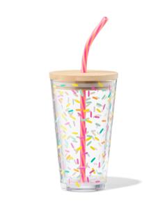 HEMA Mason Jar 410ml Bamboe Spikkel