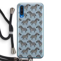 Zebra: Samsung Galaxy A50 Transparant Hoesje met koord