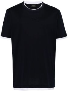 Brioni t-shirt en coton à logo brodé - Bleu