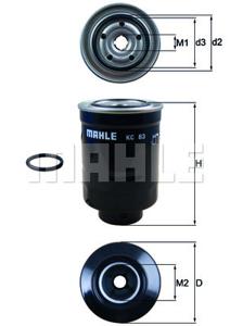 Brandstoffilter MAHLE, Diameter (mm)86,5mm, u.a. für Toyota, VW, Mazda, Mitsubishi, Subaru