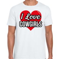 I love Cowgirls verkleed t-shirt wit voor heren - Outfit western verkleed feest