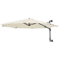VidaXL Wandparasol met led's 300 cm zandkleurig