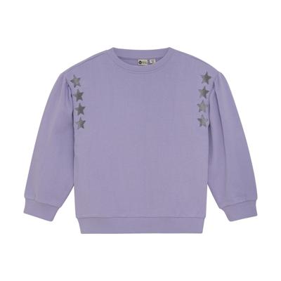 Daily7 winter sweater meisjes - paars - borduursel op mouw