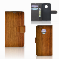 Motorola Moto G5 Book Style Case Donker Hout - thumbnail