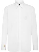 Billionaire logo-embroidered button-up shirt - Blanc - thumbnail