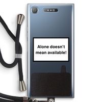 Alone: Sony Xperia XZ1 Transparant Hoesje met koord