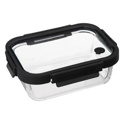 5Five Vershoudbakje met deksel - glas - luchtdicht - met clips - 21 x 17 x 7 cm - 900 ml