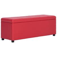 Bankje met opbergvak 116 cm kunstleer rood