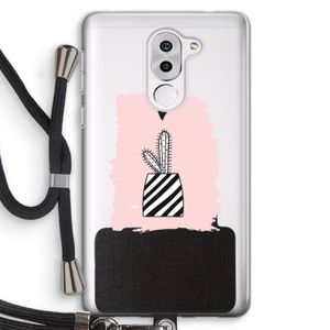 Zwart-wit cactus: Honor 6X Transparant Hoesje met koord