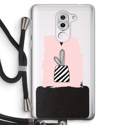 Zwart-wit cactus: Honor 6X Transparant Hoesje met koord
