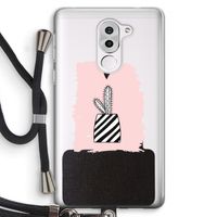 Zwart-wit cactus: Honor 6X Transparant Hoesje met koord