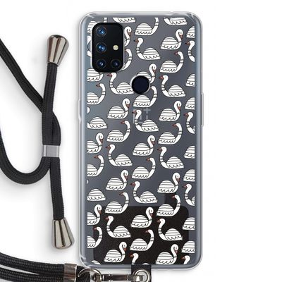 Zwanen: OnePlus Nord N10 5G Transparant Hoesje met koord