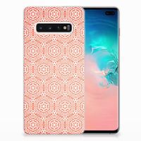 Samsung Galaxy S10 Plus TPU bumper Pattern Orange - thumbnail