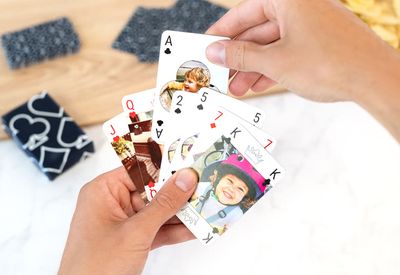 Speelkaarten met gepersonaliseerde voorkant