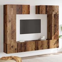 TV-kastenset 6 pcs Oud hout 200 x 30 x 150 cm Bewerkt hout