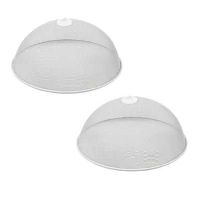 Voedselkap - 2x - rond - 30 cm - wit - metaal - vliegenkap