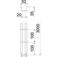 OBO Bettermann 6000054 Rastergoot (l x b x h) 3 m x 50.00 mm x 35.00 mm 3 m