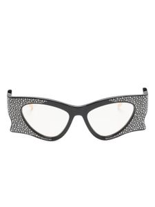 Gucci Eyewear lunettes de soleil à ornements en cristal - Noir