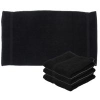 Towelcity Luxe badhanddoek - 4x - zwart - 50 x 90 cm - 550 grams - Badkamer textiel - Katoen - thumbnail