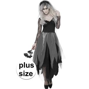 Grote maten zombie bruidsjurk verkleedkleding voor dames - Halloween/horror kostuum