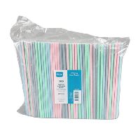 Depa Drinkrietje papier pastel fsc 20cm x 6mm (500 stuks)