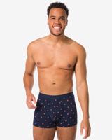 HEMA Korte Herenboxers Chili - 3 Stuks Donkerblauw (donkerblauw)